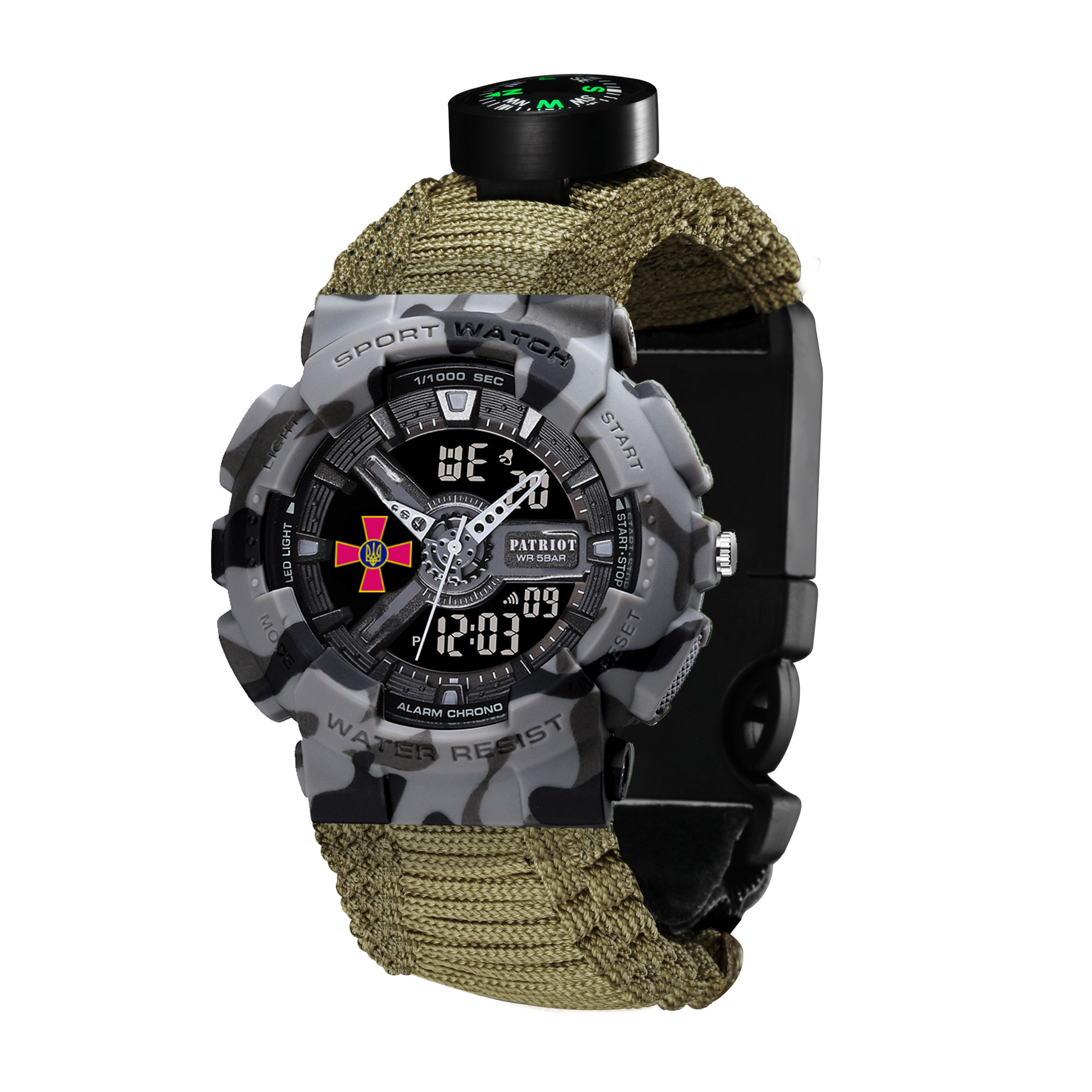 Patriot 005CMGYSU ЗСУ Сірий камуфляж Паракордовий ремінець Army Green + Коробка - 6