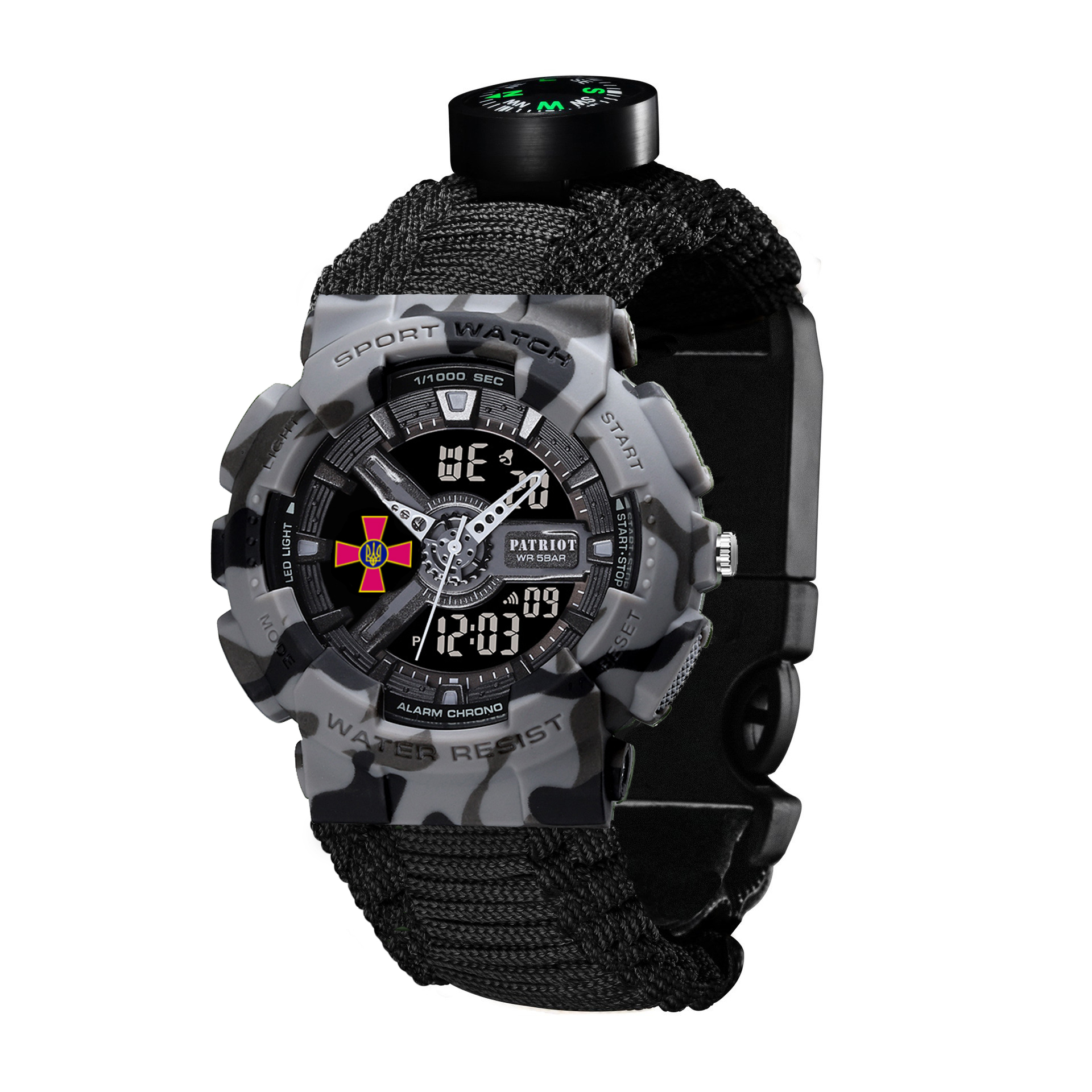 Patriot 005CMGYSU ЗСУ Сірий камуфляж Паракордовий ремінець Black + Коробка - 2