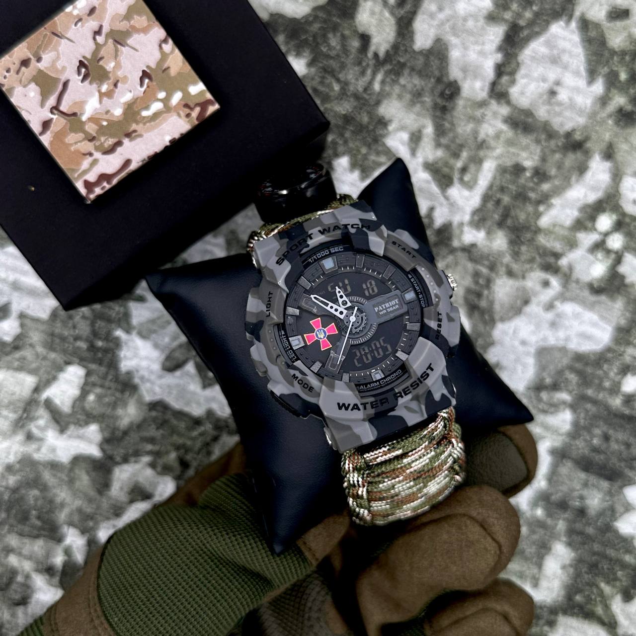 Patriot 005CMGYSU ЗСУ Сірий камуфляж Паракордовий ремінець Camo Green + Коробка. - 3