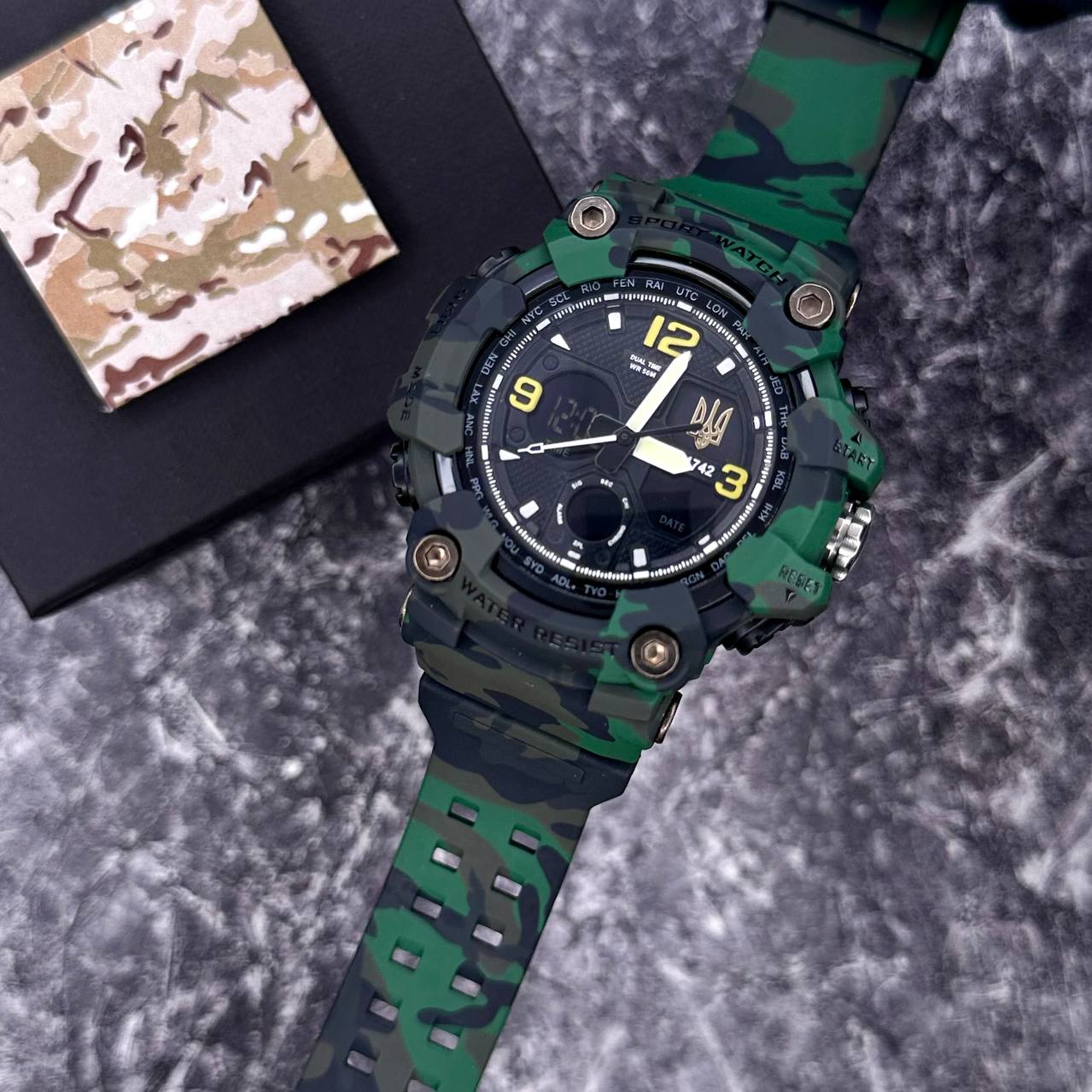 Patriot 006CMGRUAGD Тризуб золото Зелений камуфляж + Коробка. - 3