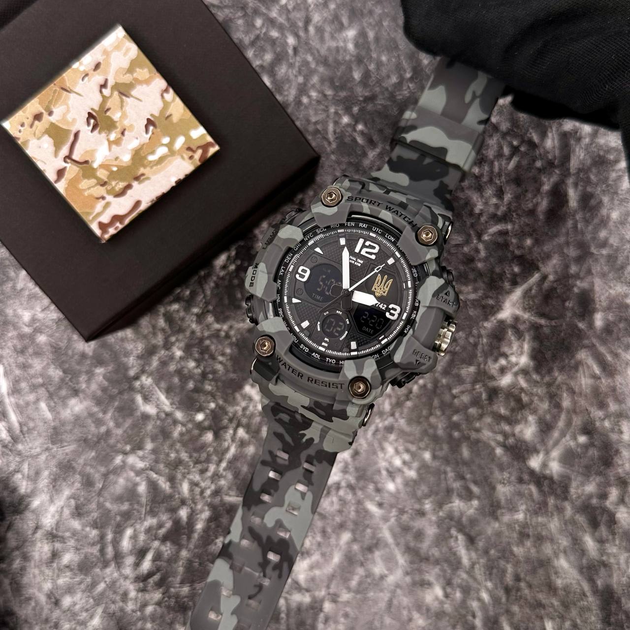 Patriot 006CMGYUAGD Тризуб золото Сірий камуфляж. + Коробка - 2