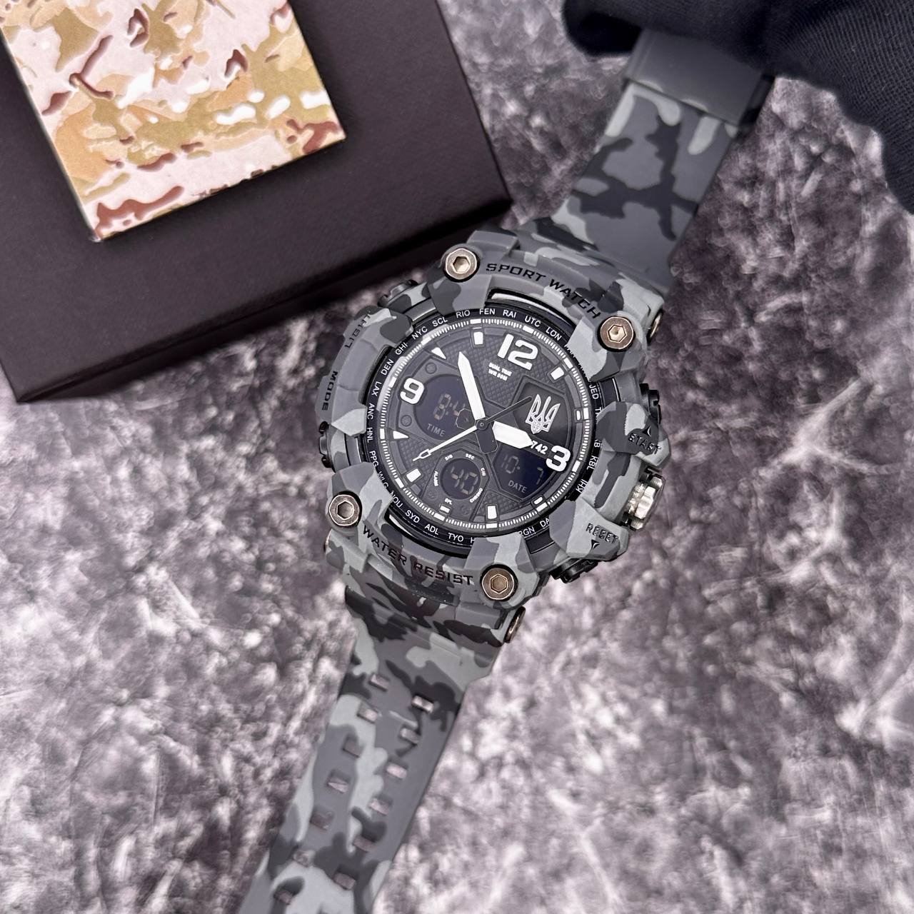 Patriot 006CMGYUASI Тризуб срібло Сірий камуфляж + Коробка. - 4