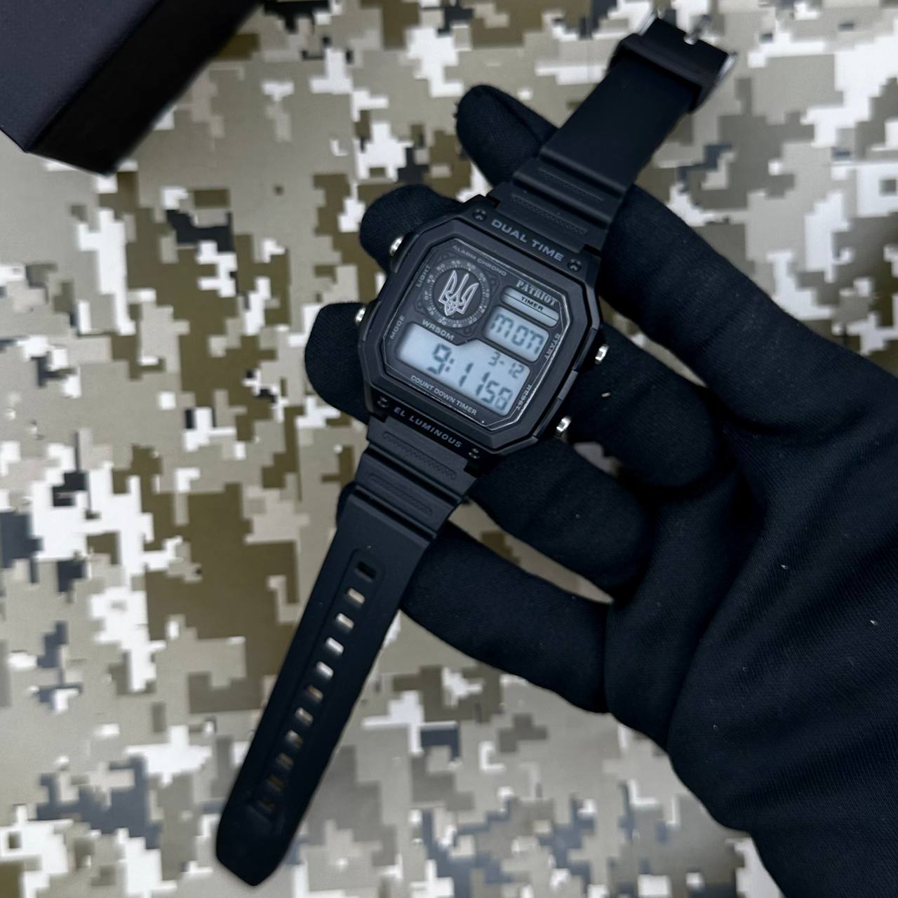 Patriot 010BKUASI Тризуб срібло Чорні + Коробка. - 2