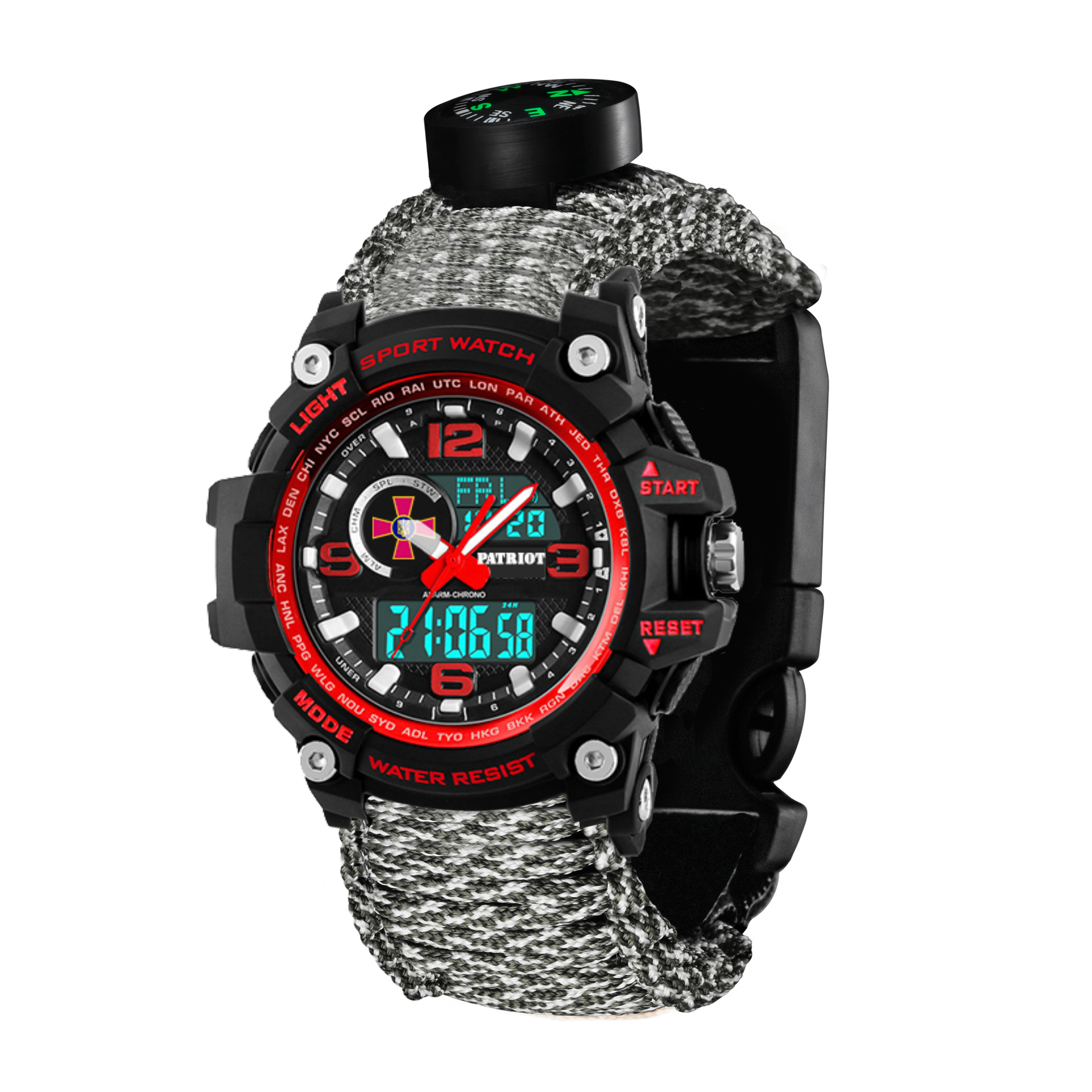 Patriot 012BKRDSU ЗСУ Чорні з червоним Паракордовий ремінець ACU + Коробка - 2