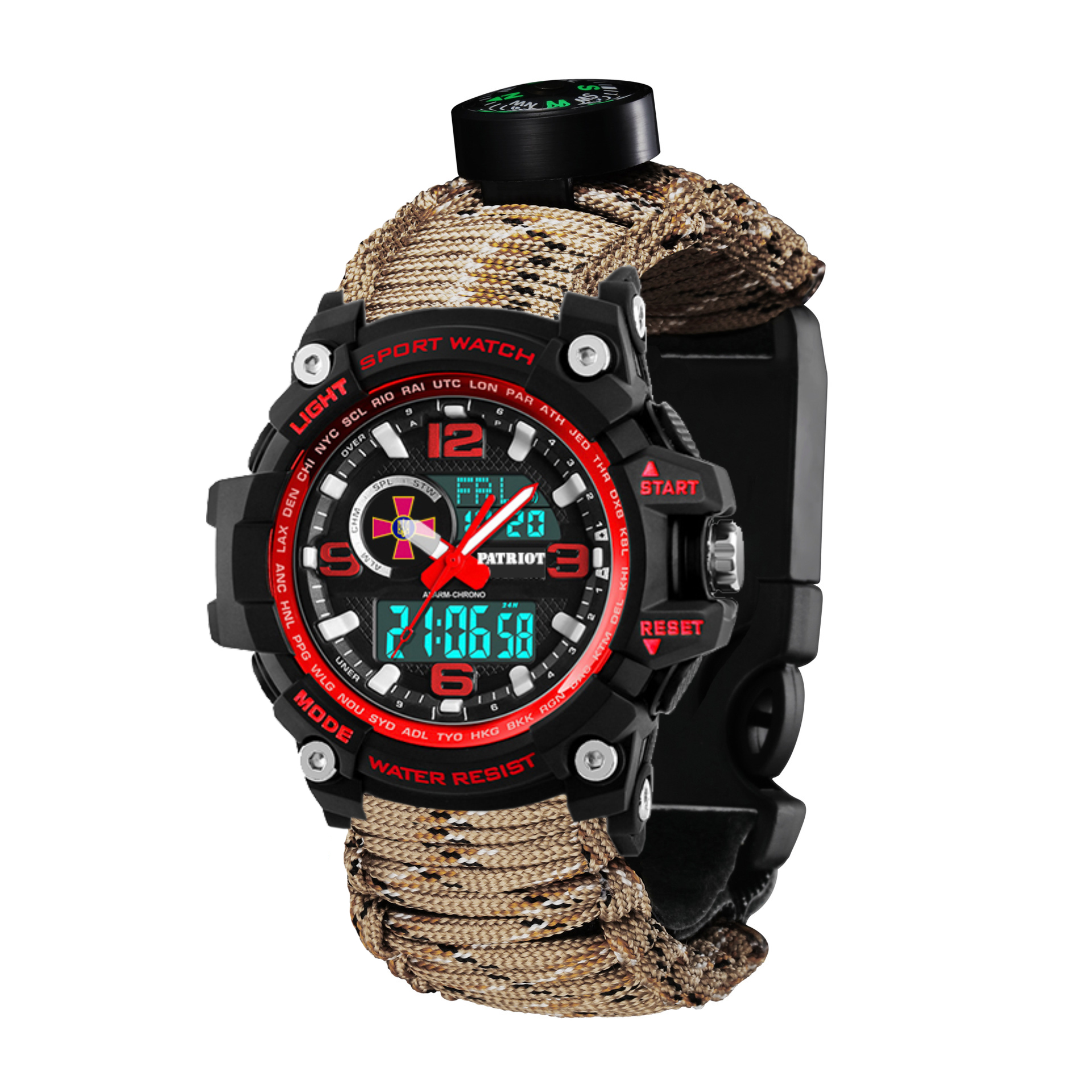 Patriot 012BKRDSU ЗСУ Чорні з червоним Паракордовий ремінець Desert Camo + Коробка - 2