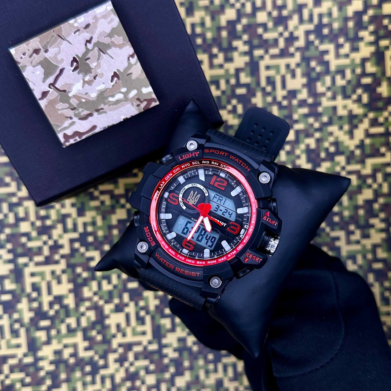 Patriot 012BKRDUAGD Тризуб золото Чорні з червоним + Коробка - 2