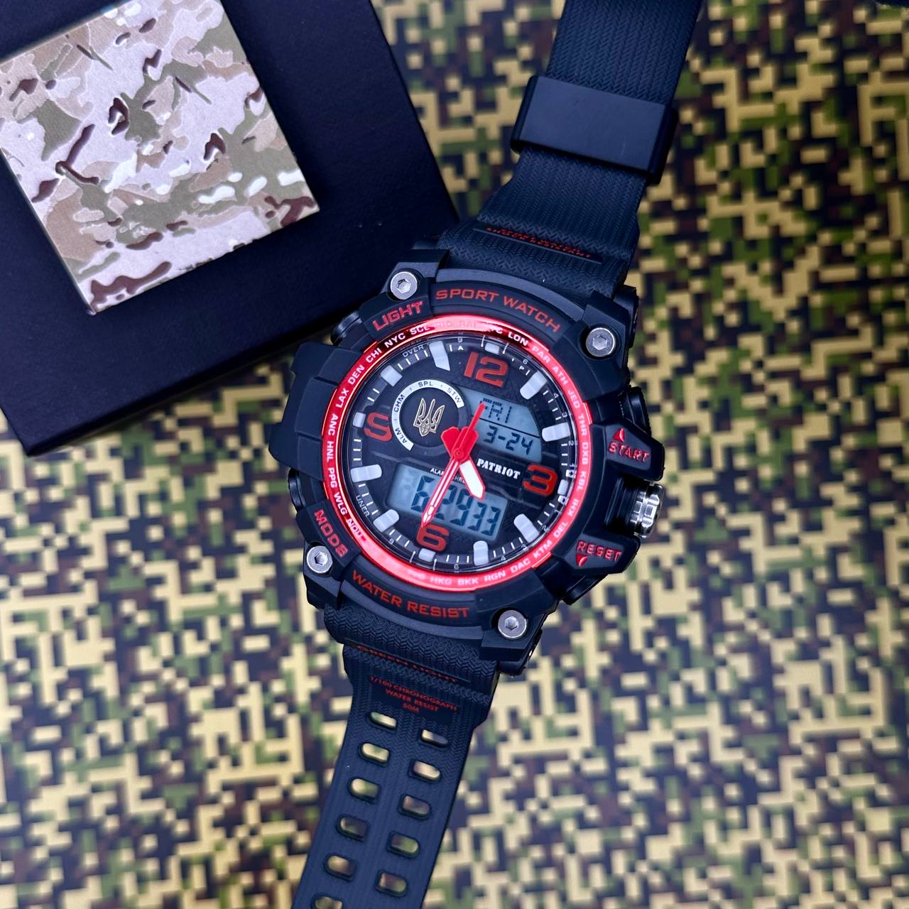 Patriot 012BKRDUAGD Тризуб золото Чорні з червоним + Коробка - 4