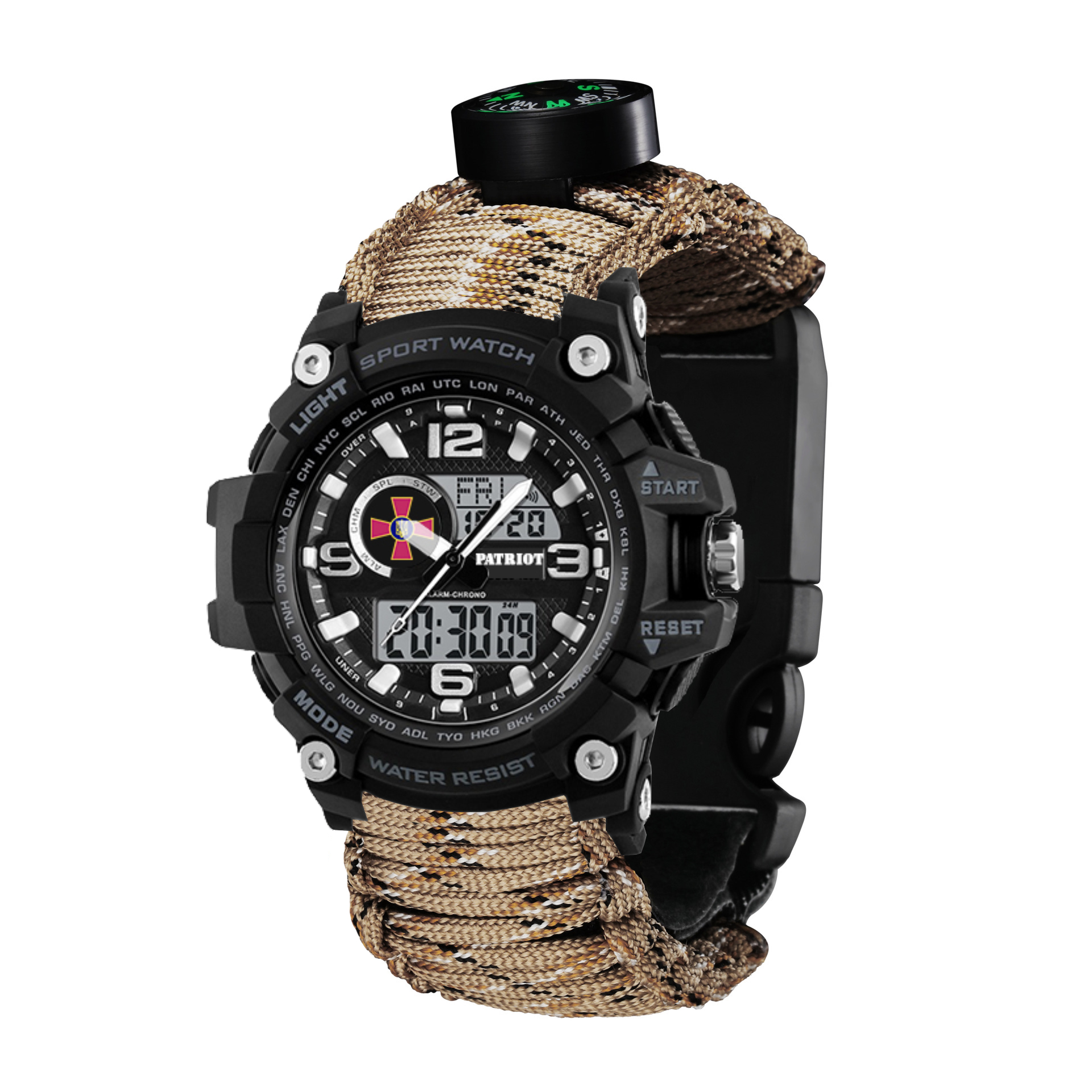 Patriot 012BKSU ЗСУ Чорні Паракордовий ремінець Desert Camo + Коробка - 2