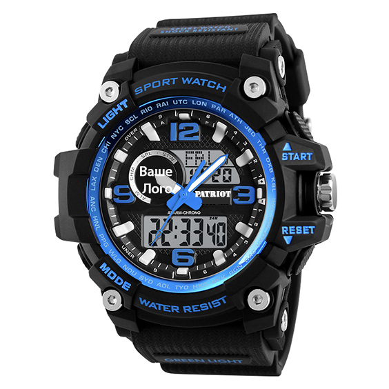 Patriot 012BUBK Ваше лого Чорні з синім + Коробка - 2