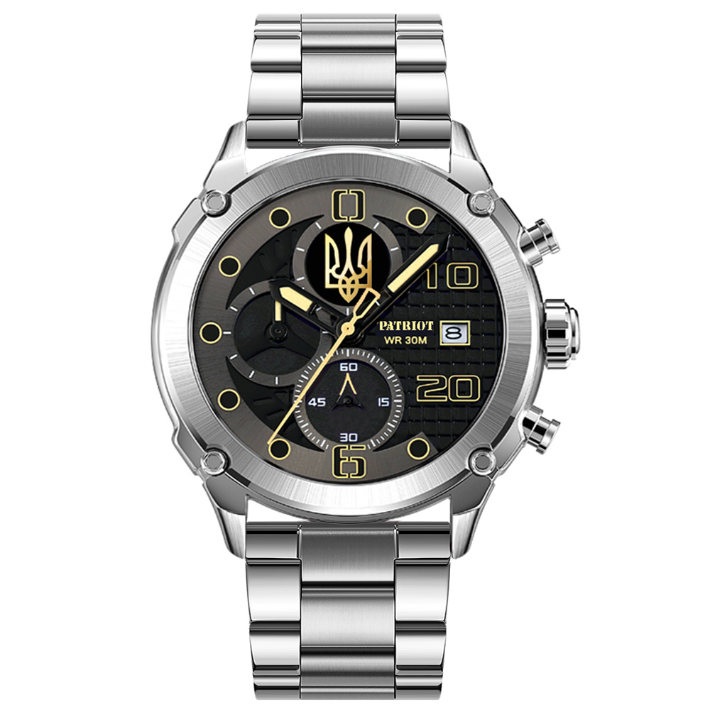 Patriot 016 Тризуб золото Silver-Black Steel - 2