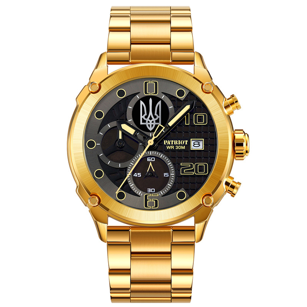 Patriot 016 Тризуб срібло Gold-Black Steel - 2