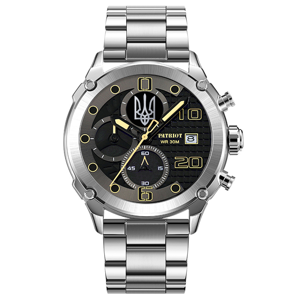 Patriot 016 Тризуб срібло Silver-Black Steel - 2