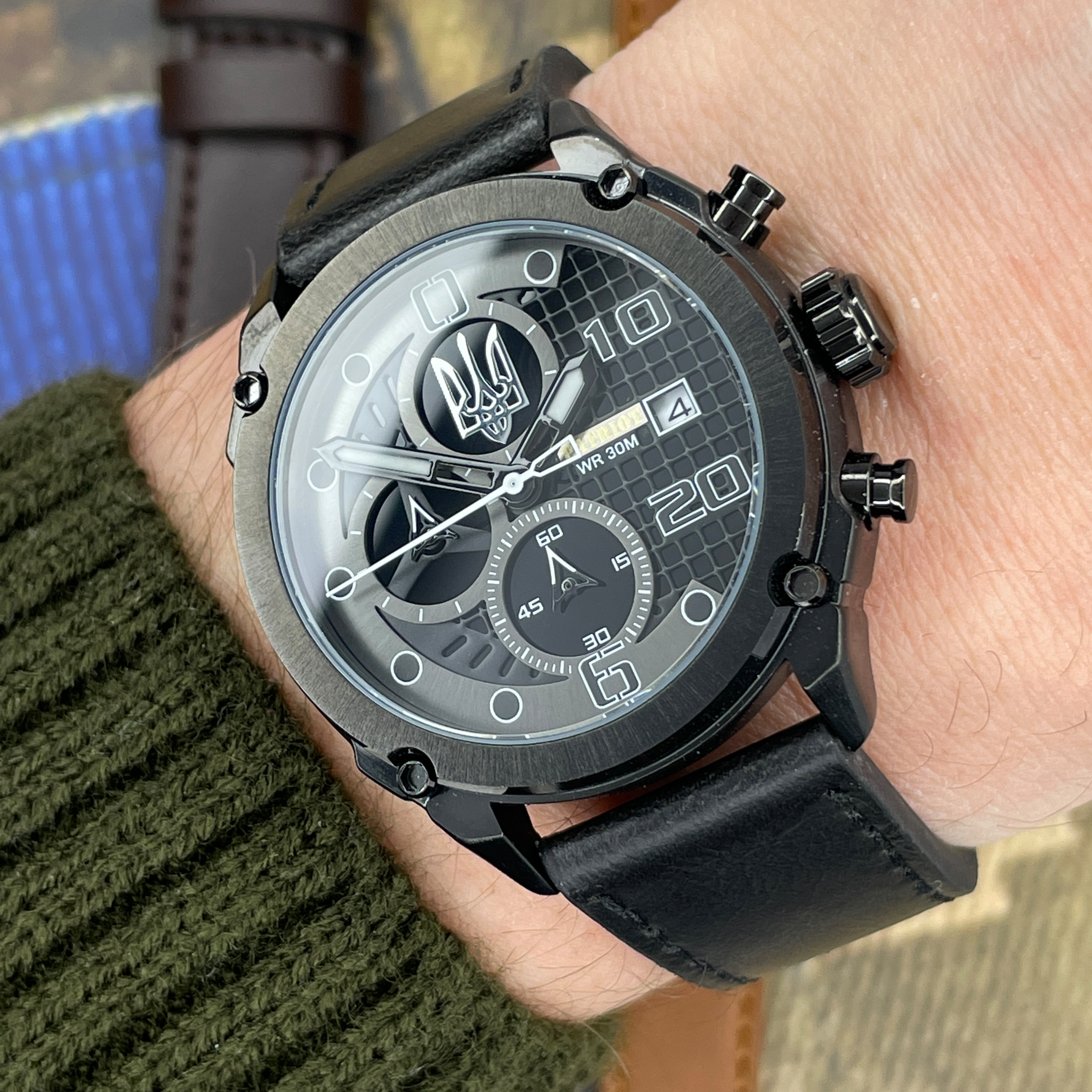 Patriot 016BKBK Тризуб срібло Чорні + Коробка - 2