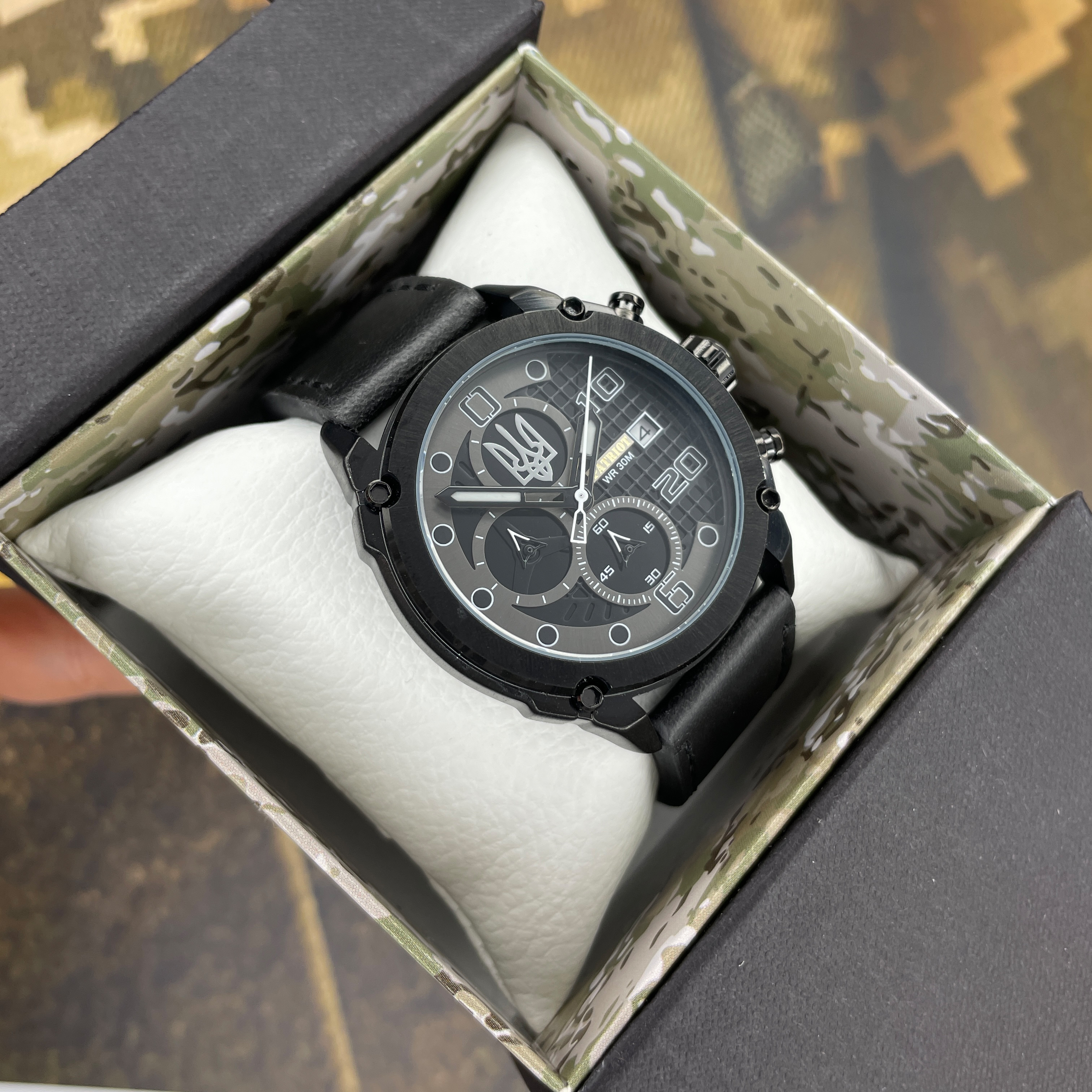 Patriot 016BKBK Тризуб срібло Чорні + Коробка - 4