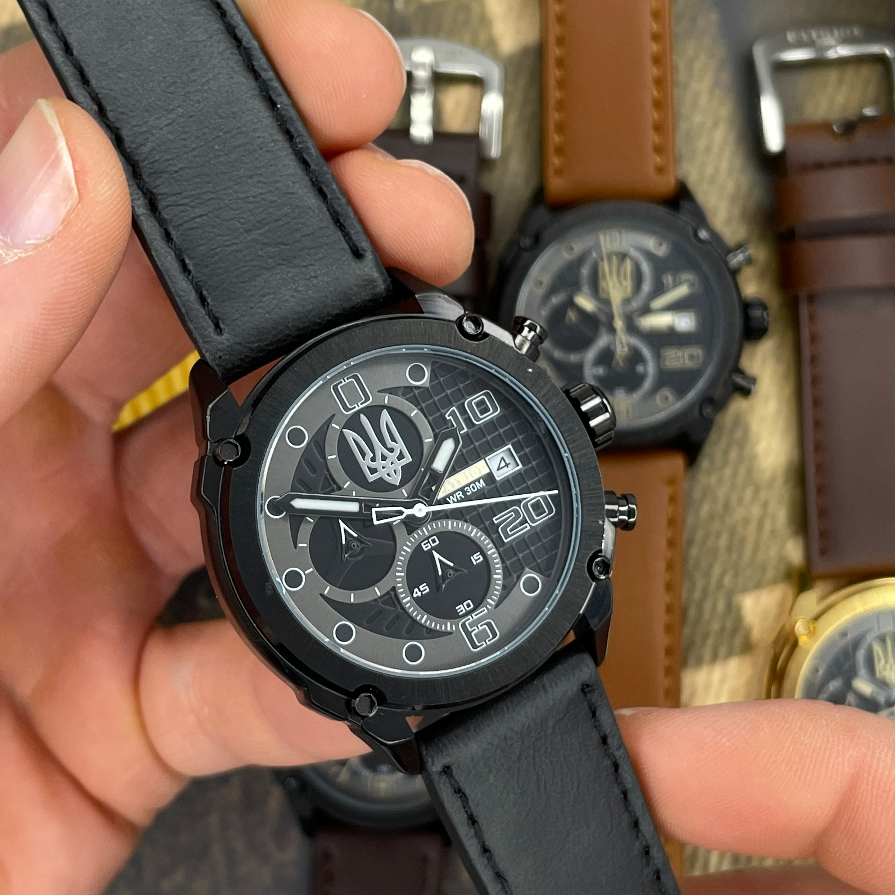 Patriot 016BKBK Тризуб срібло Чорні + Коробка - 5