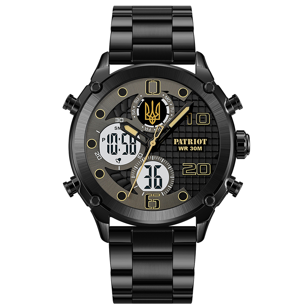 Patriot 017 Тризуб Золото Black-Black-White Steel - 2