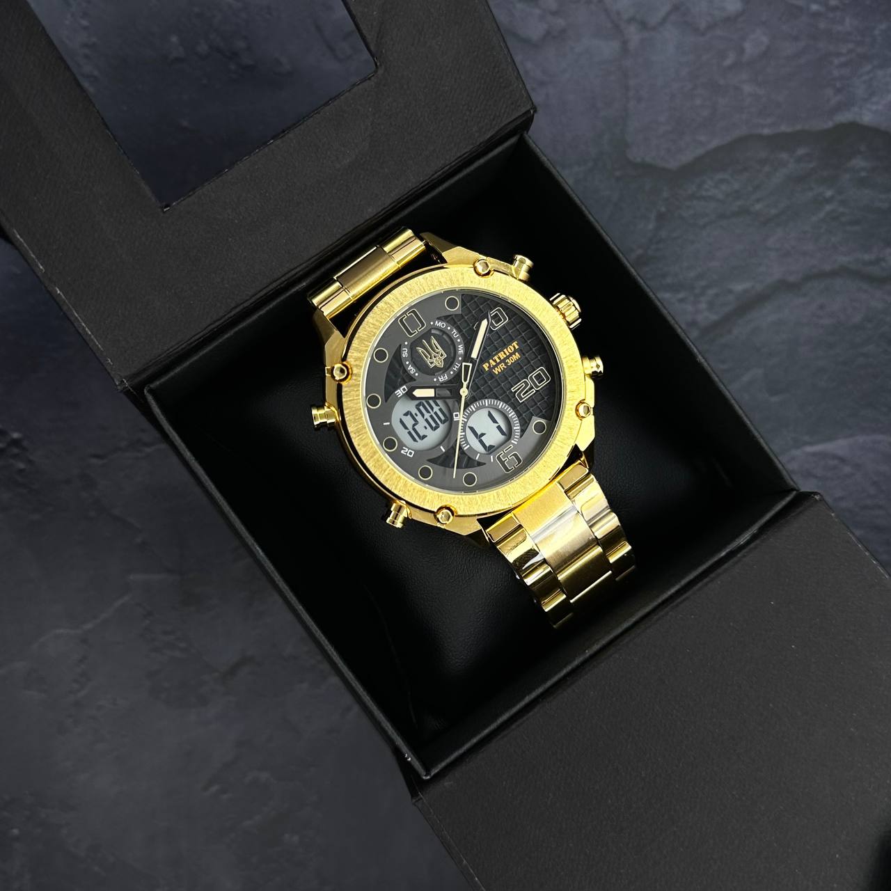 Patriot 017 Тризуб Золото Gold-Black-White Steel - 3