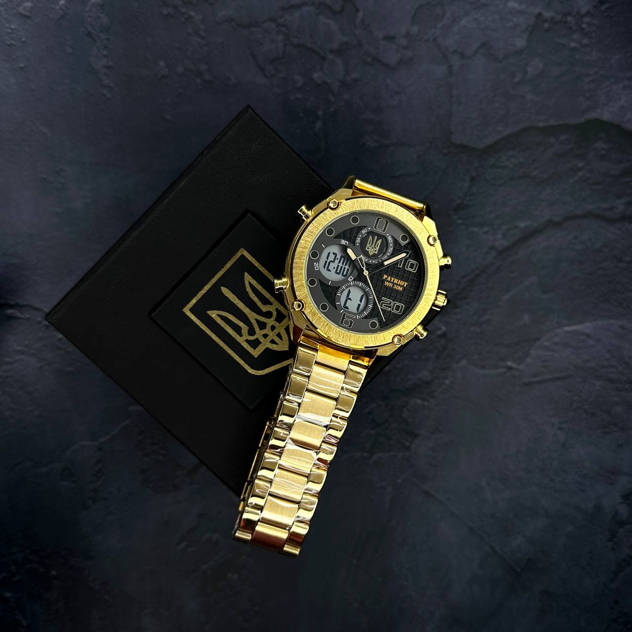 Patriot 017 Тризуб Золото Gold-Black-White Steel - 4