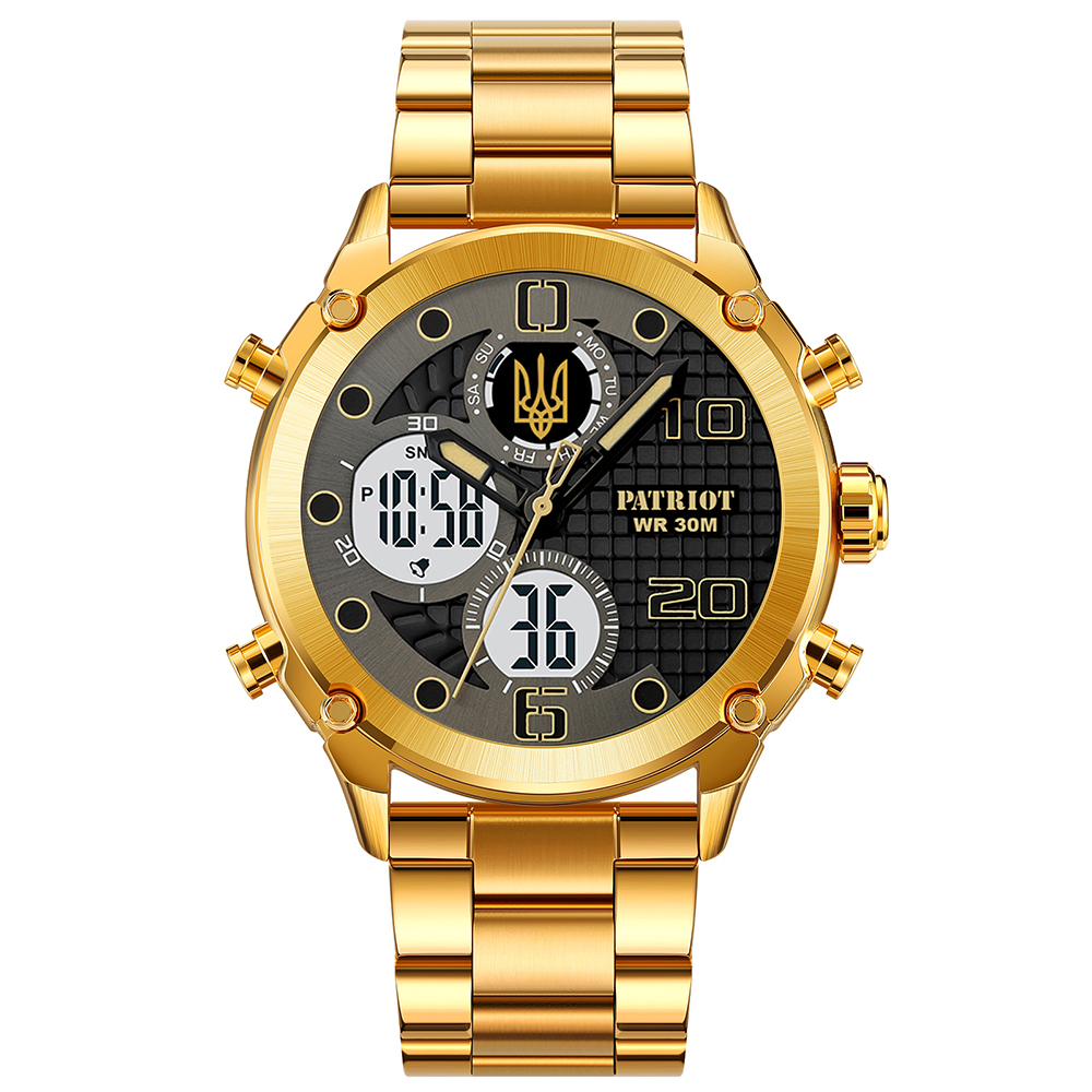 Patriot 017 Тризуб Золото Gold-Black-White Steel - 6