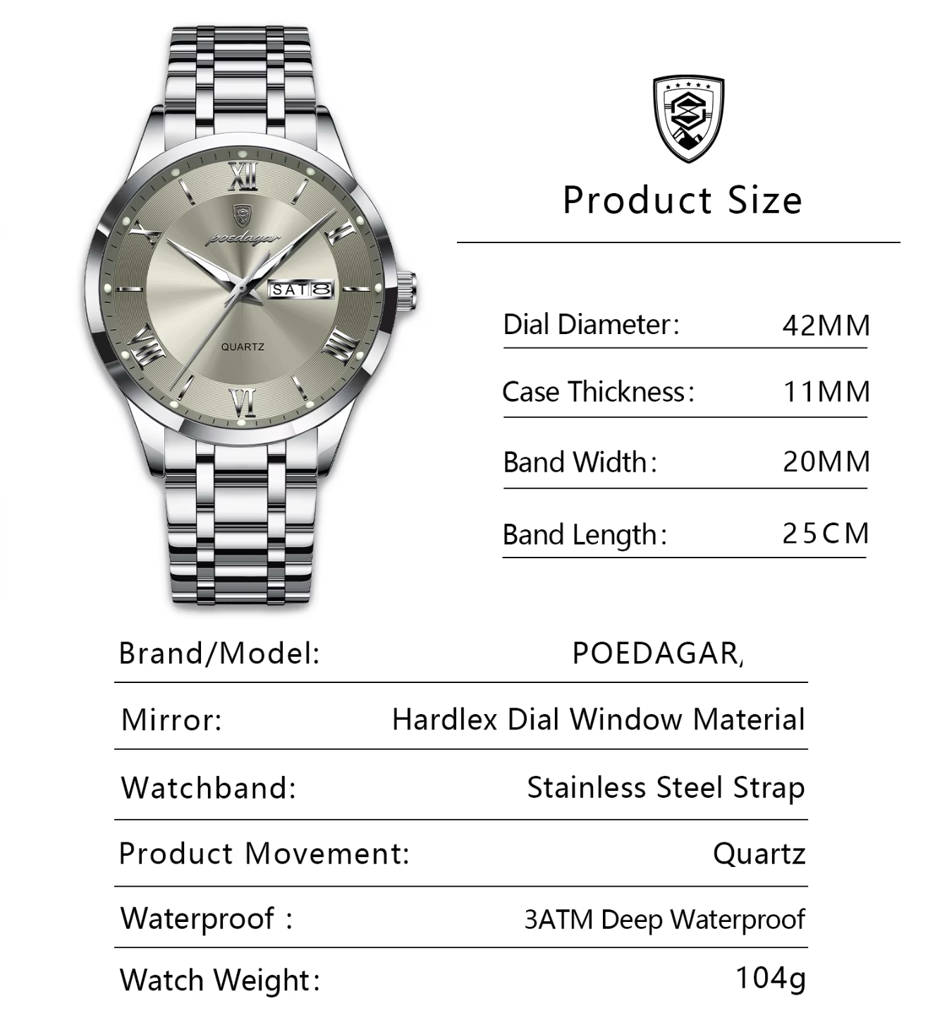 Poedagar Berlin Nylon Creamy, 2 ремінці - 5