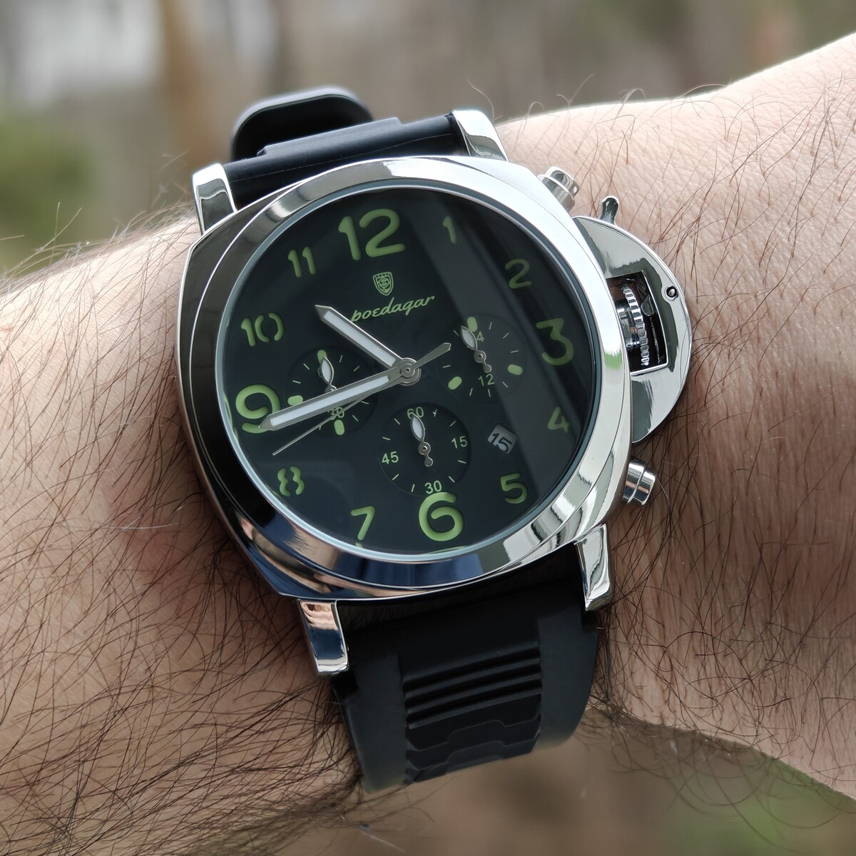 Poedagar Luminious Rubber Black, 2 ремінці - 7