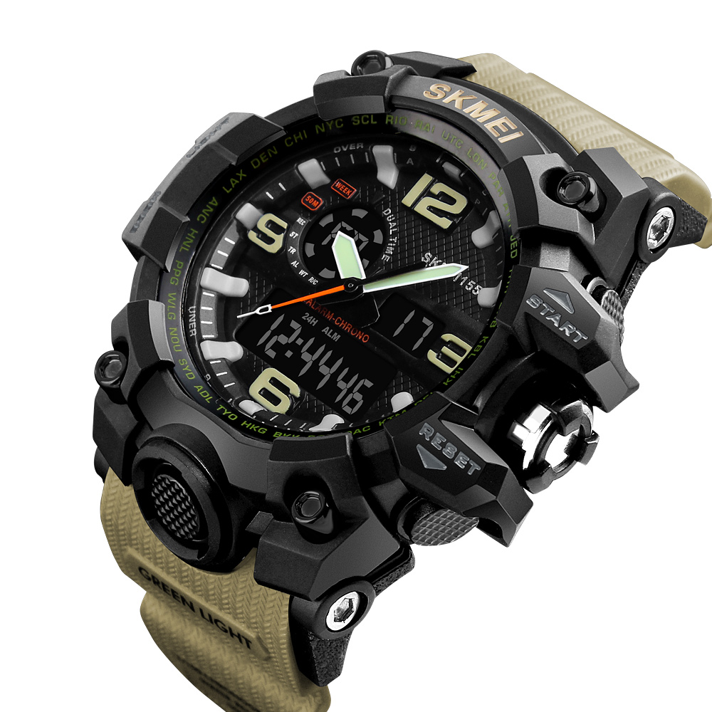 Skmei 1155 Black-Khaki - 2