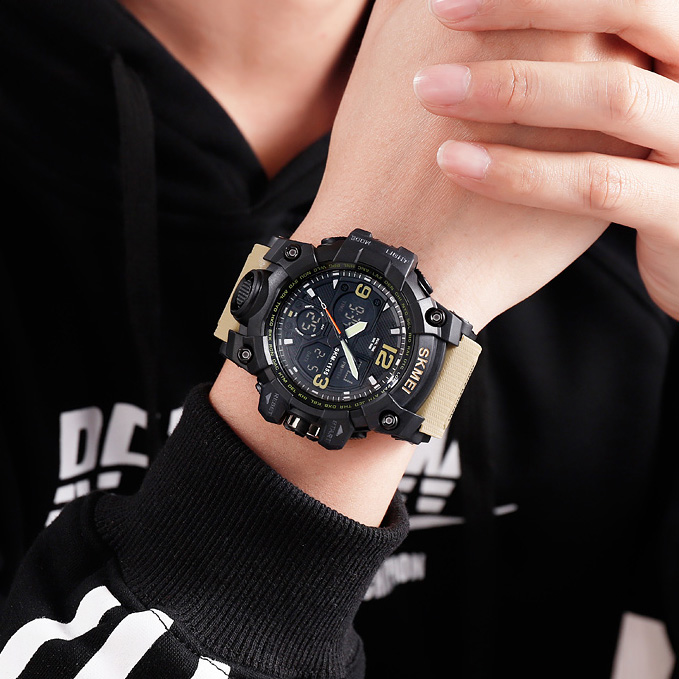 Skmei 1155 Black-Khaki - 4