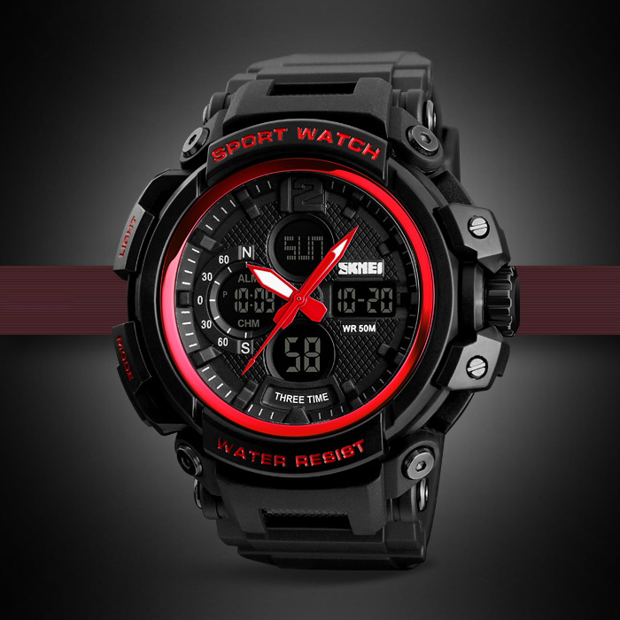 Skmei 1343 (1343RD) Black-Red SALE - 4