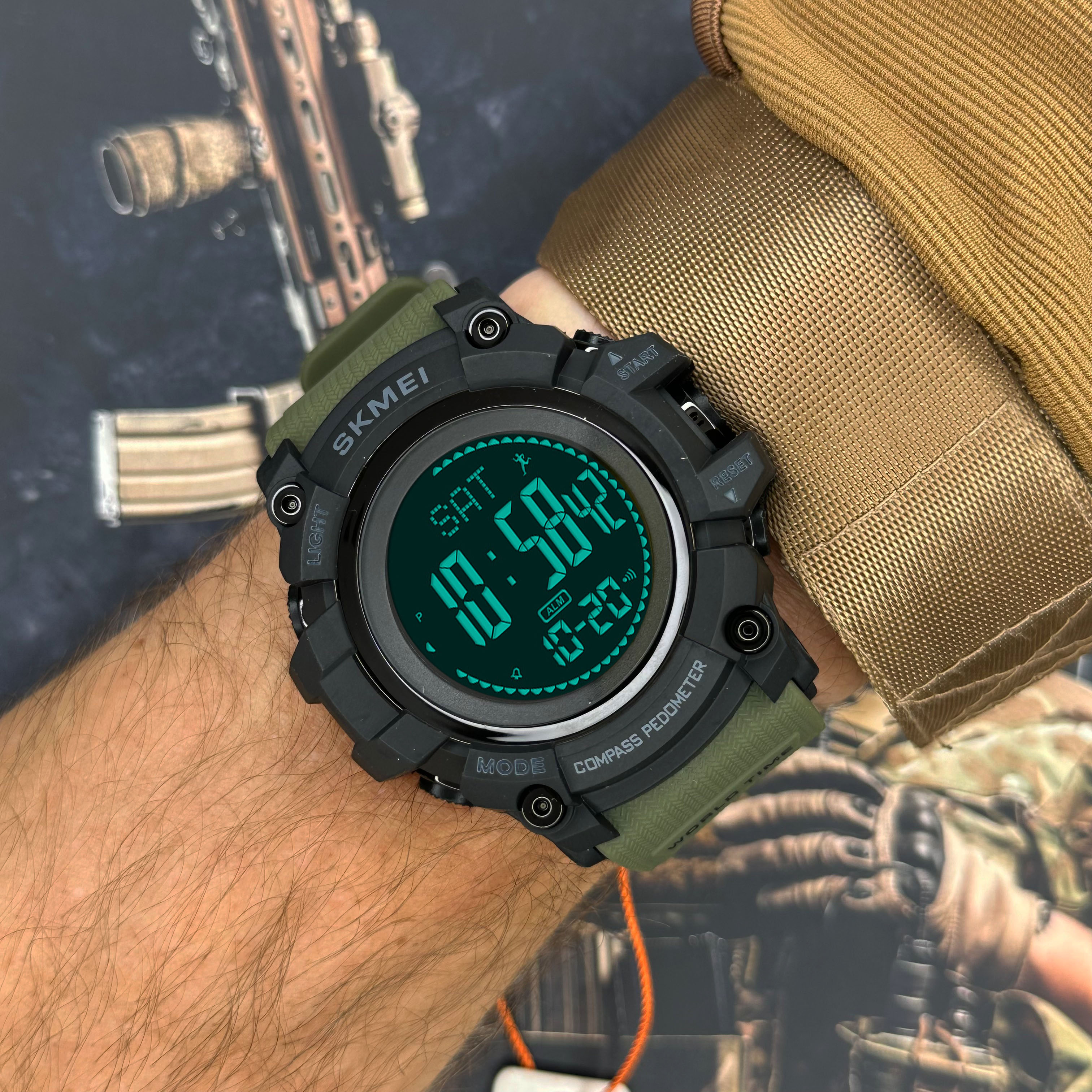 Skmei 1356AG Army Green + Compass - 5