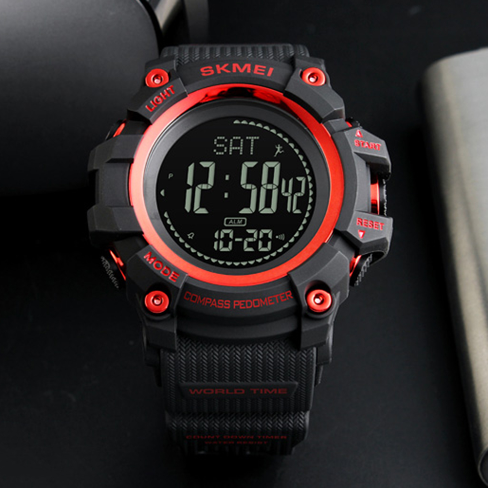 Skmei 1356RD Black-Red + Compass SALE - 4