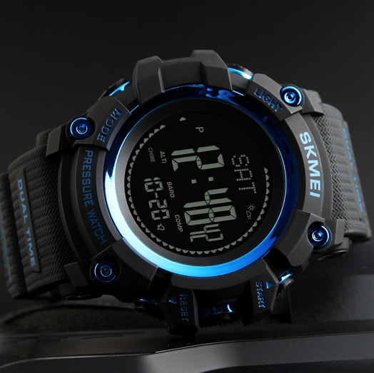 Skmei 1358 Black-Blue Smart Watch Compass SALE - 4