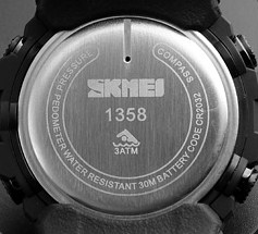 Skmei 1358 Black Smart Watch Compass - 4