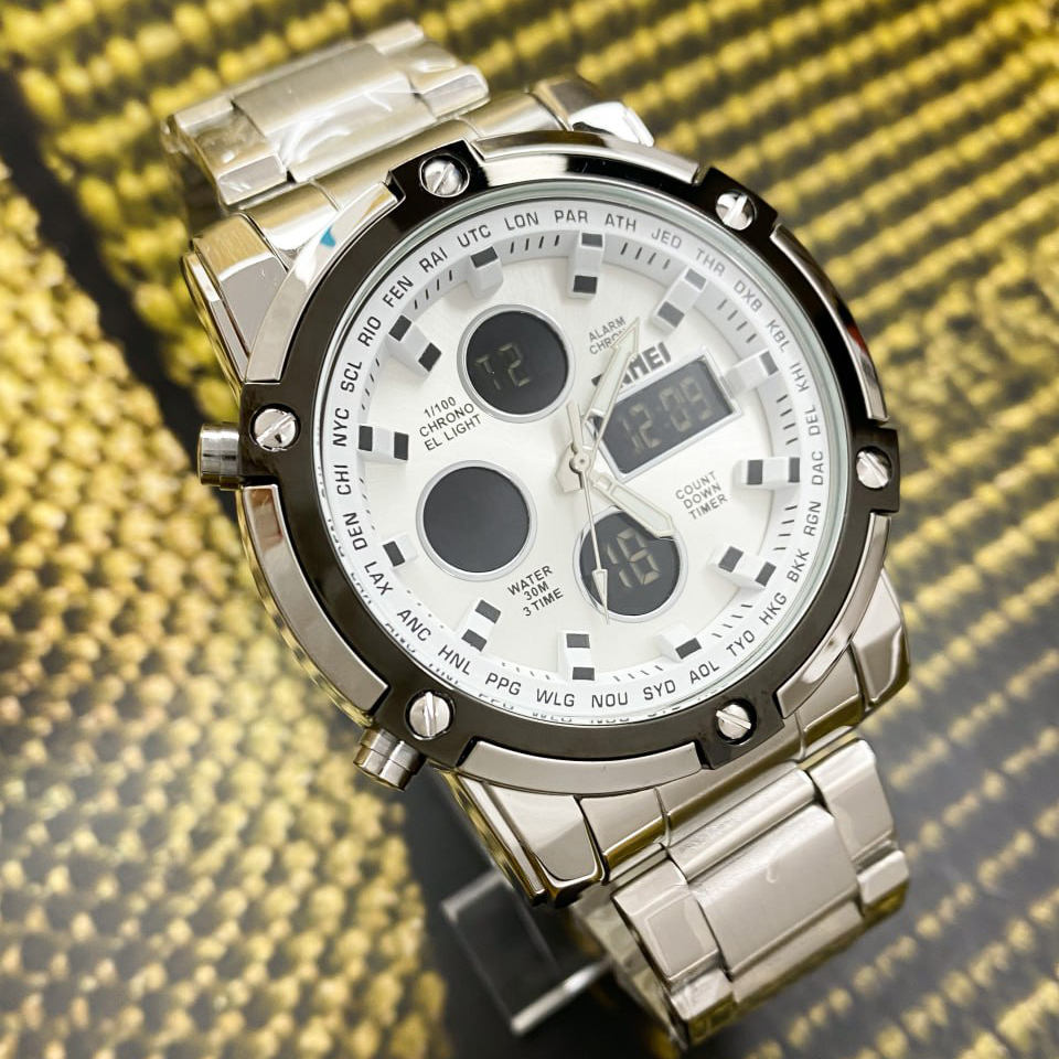 Skmei 1389SI Silver-Black-Silver - 4