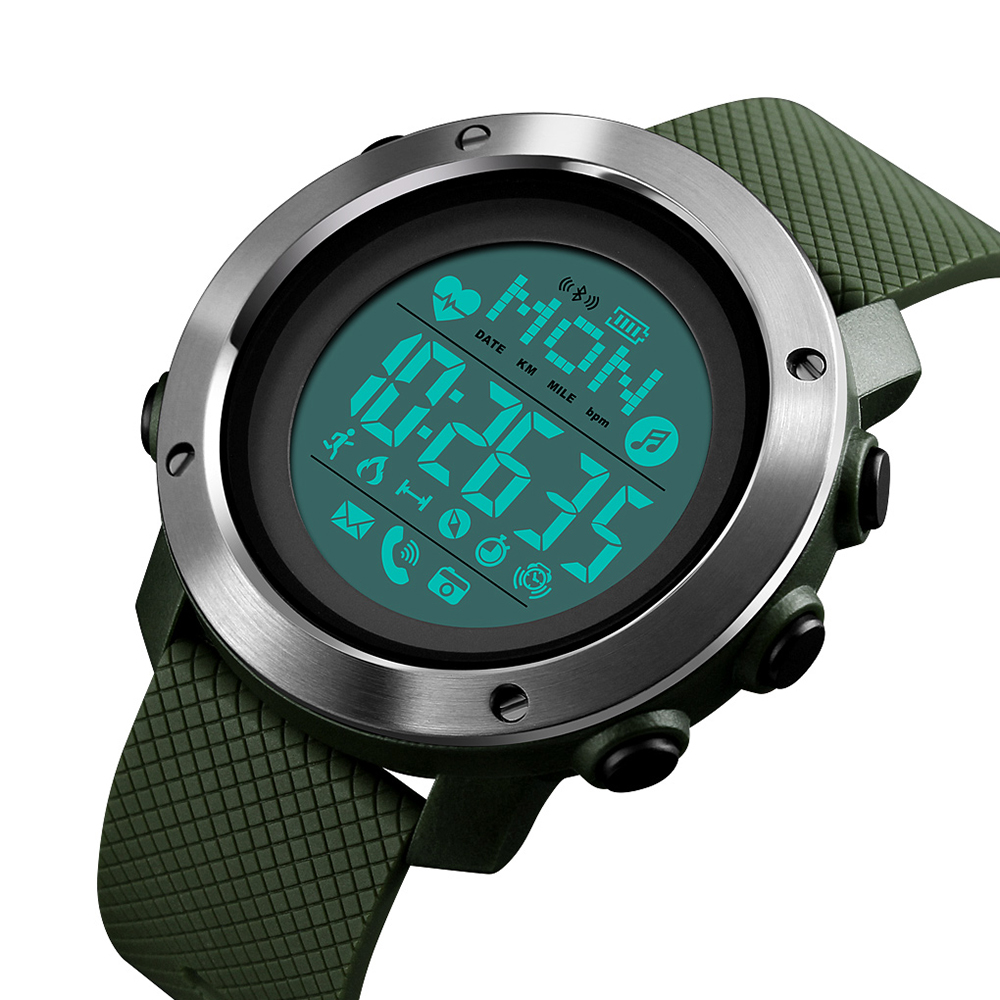 Skmei 1511AG Army-Green Smart Watch + Compass SALE - 3