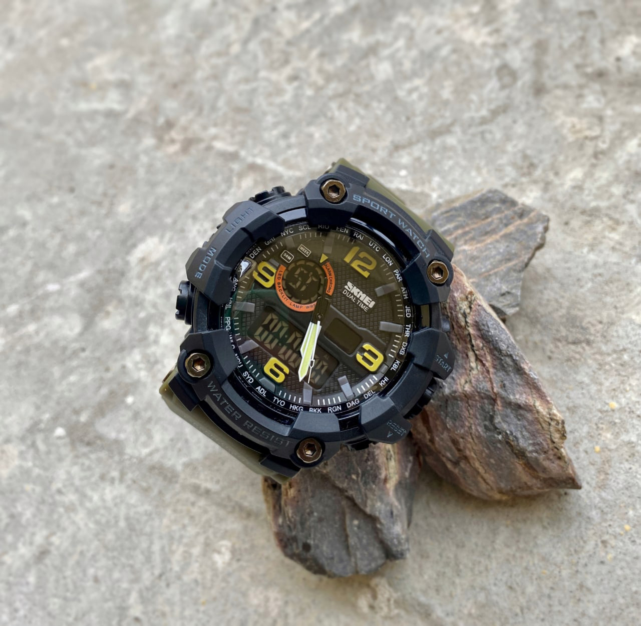 Skmei 1520AG Black-Military Wristband. SALE - 4