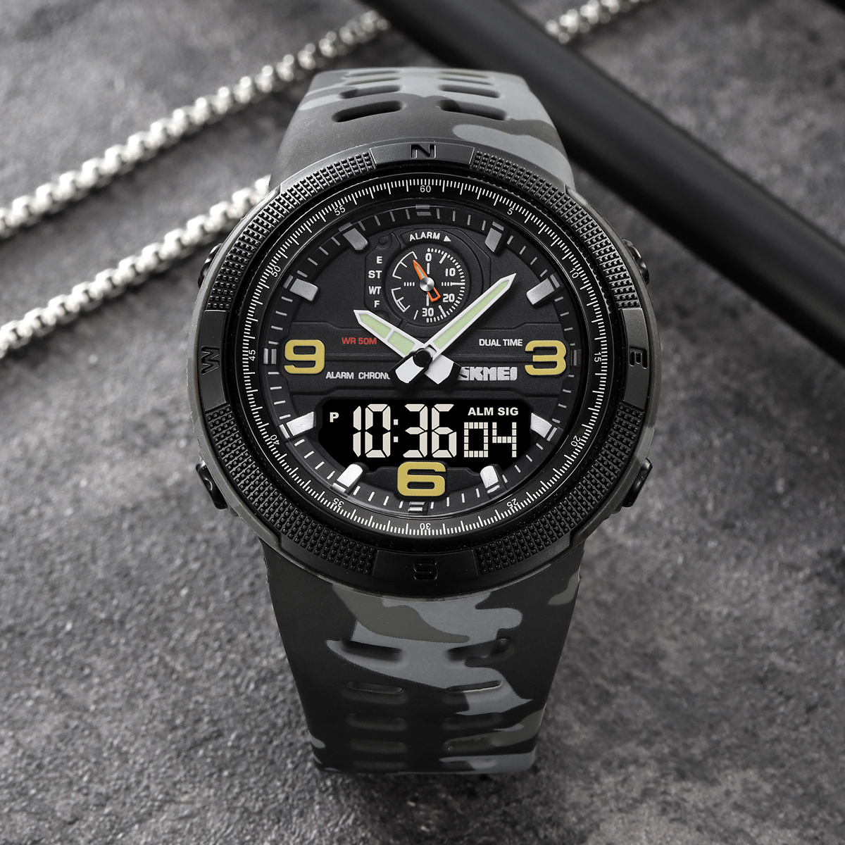 Skmei 1655CMGYBK Camo Grey-Black - 4