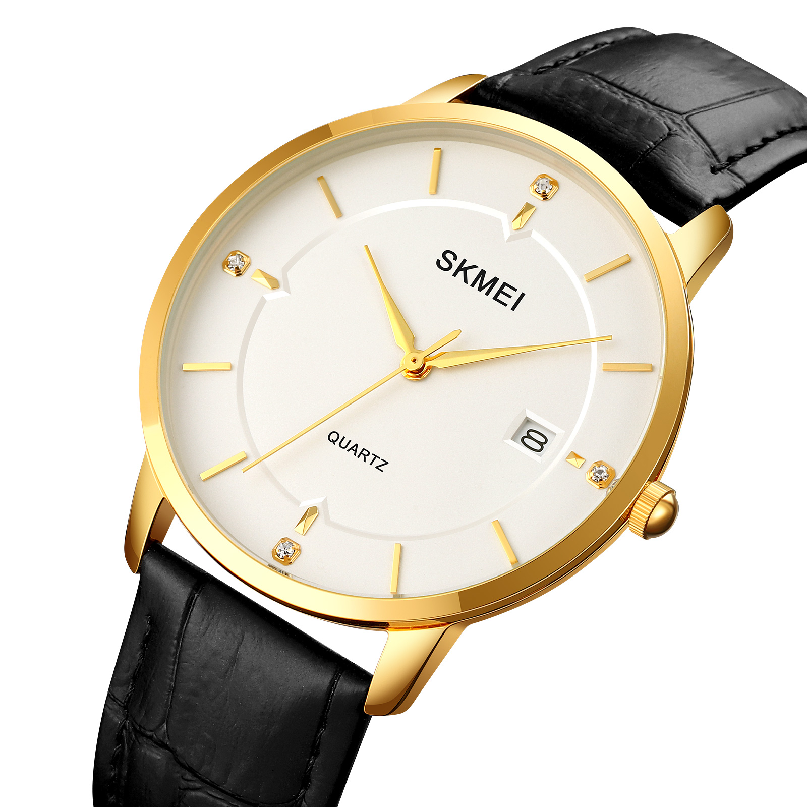 Skmei 1801LGDWT Gold-White Leather - 2
