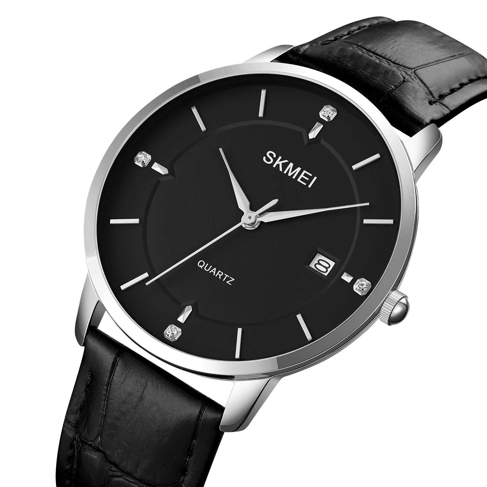 Skmei 1801LSIBK Silver-Black Leather - 2
