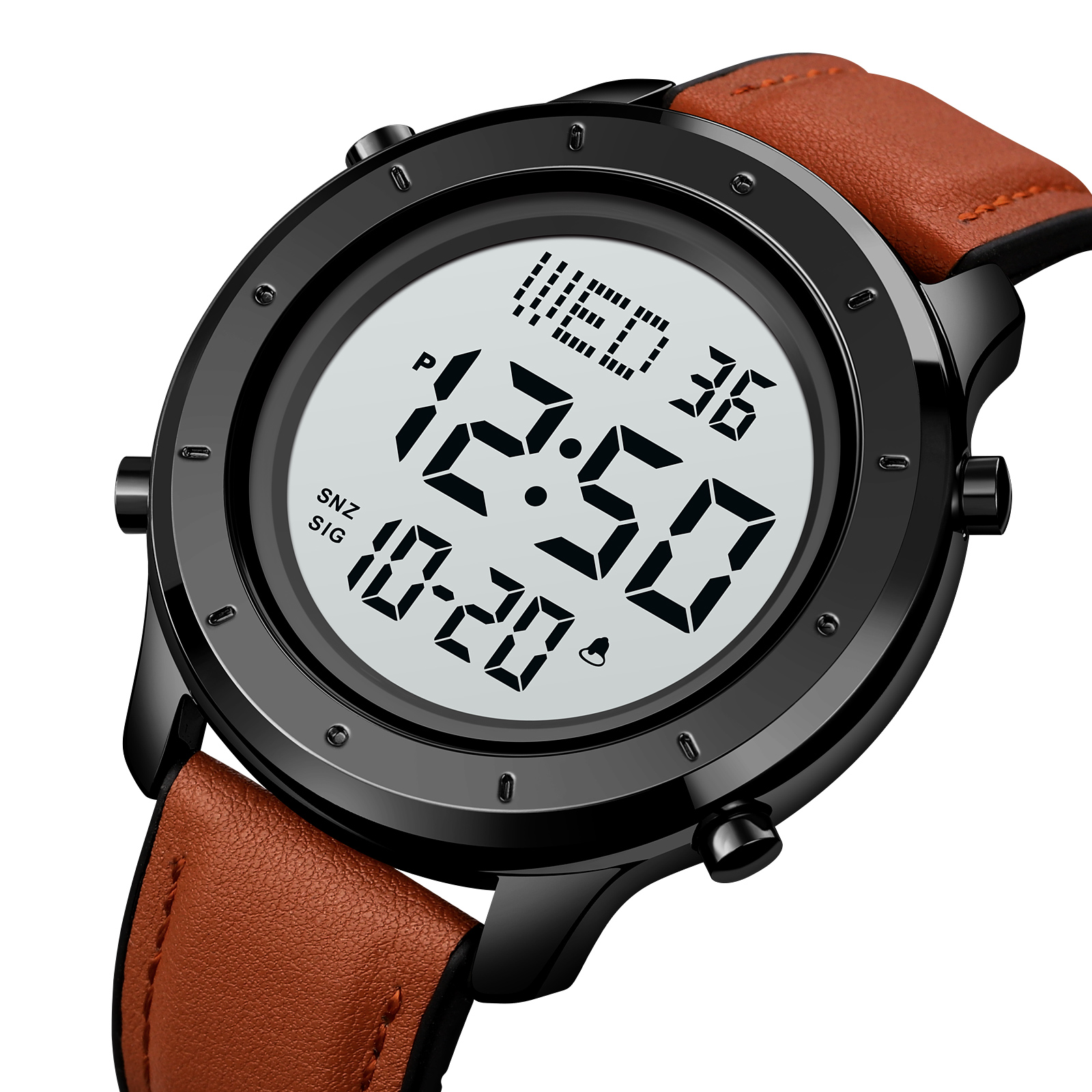 Skmei 1864LBNWT Brown-White Leather - 2