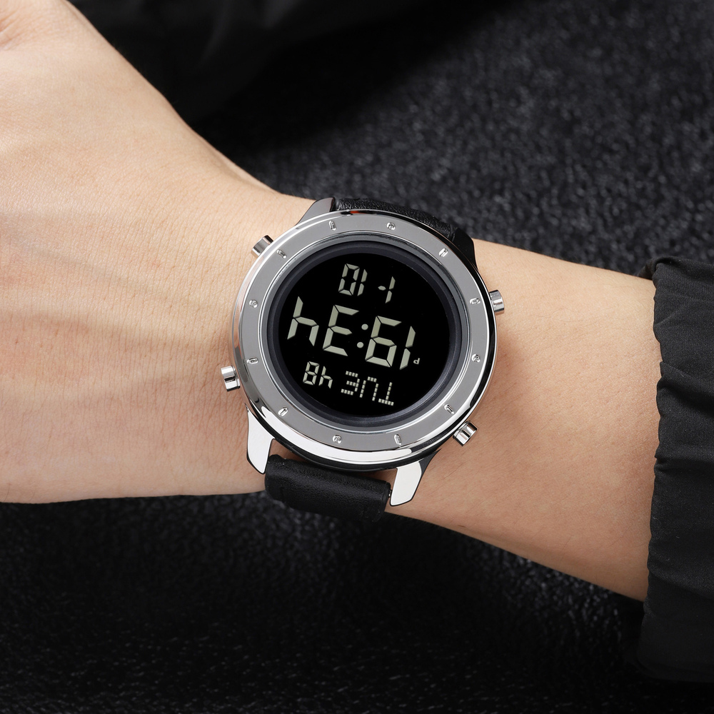 Skmei 1864LSIBK Silver-Black Leather - 3