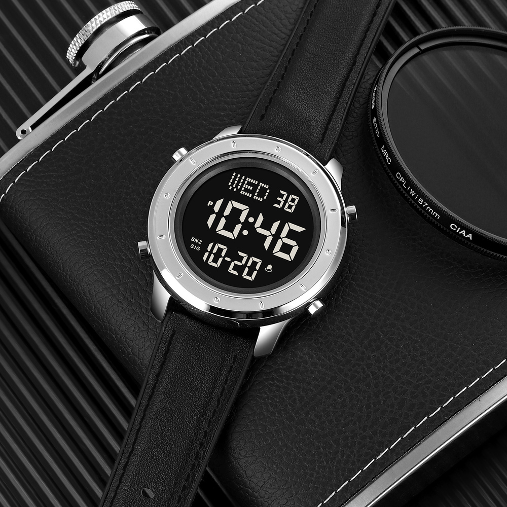 Skmei 1864LSIBK Silver-Black Leather - 4