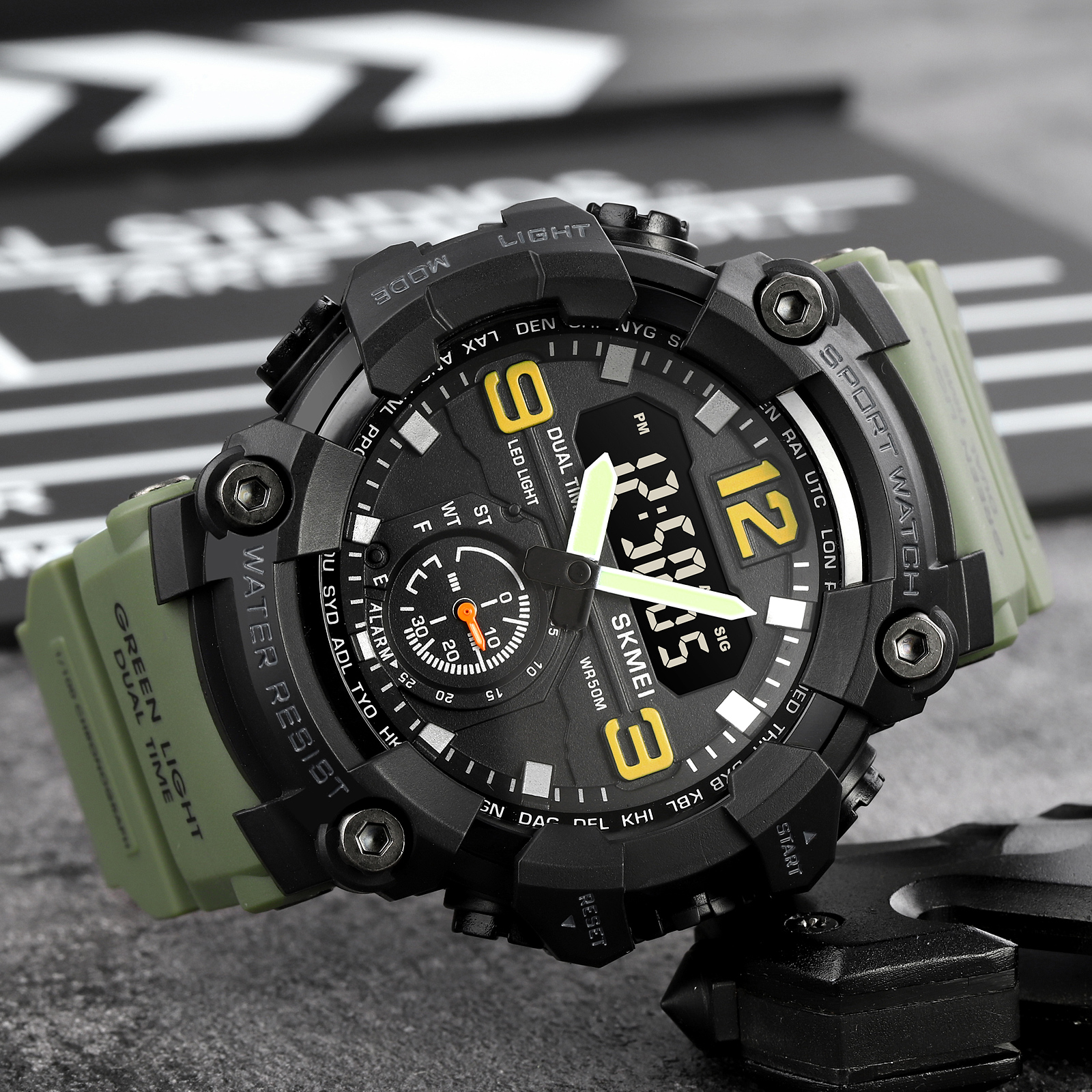 Skmei 1965AG army green. - 4