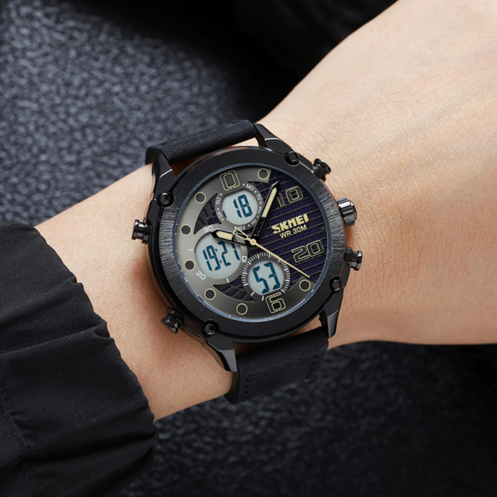 Skmei 1975LBKWT Black-White Leather. - 3