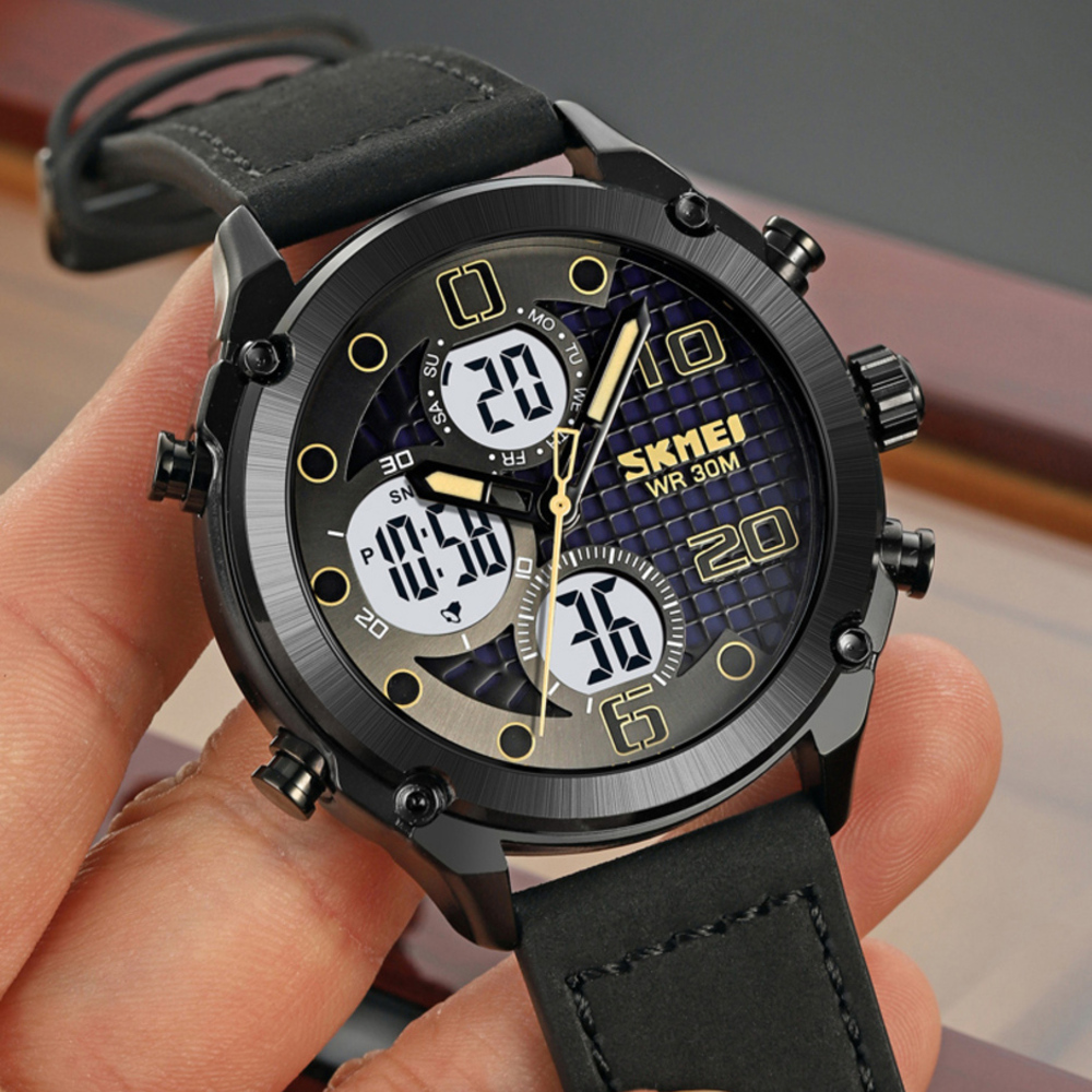 Skmei 1975LBKWT Black-White Leather. - 4