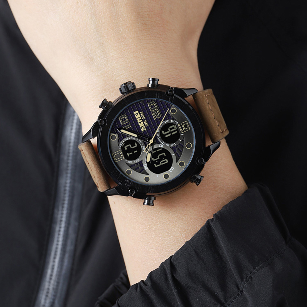 Skmei 1975LDKBNBK Dark Brown-Black Leather. - 3