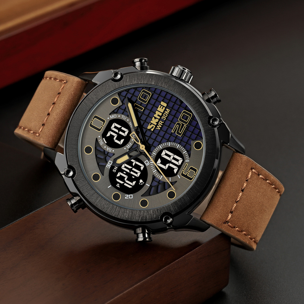 Skmei 1975LDKBNBK Dark Brown-Black Leather. - 4