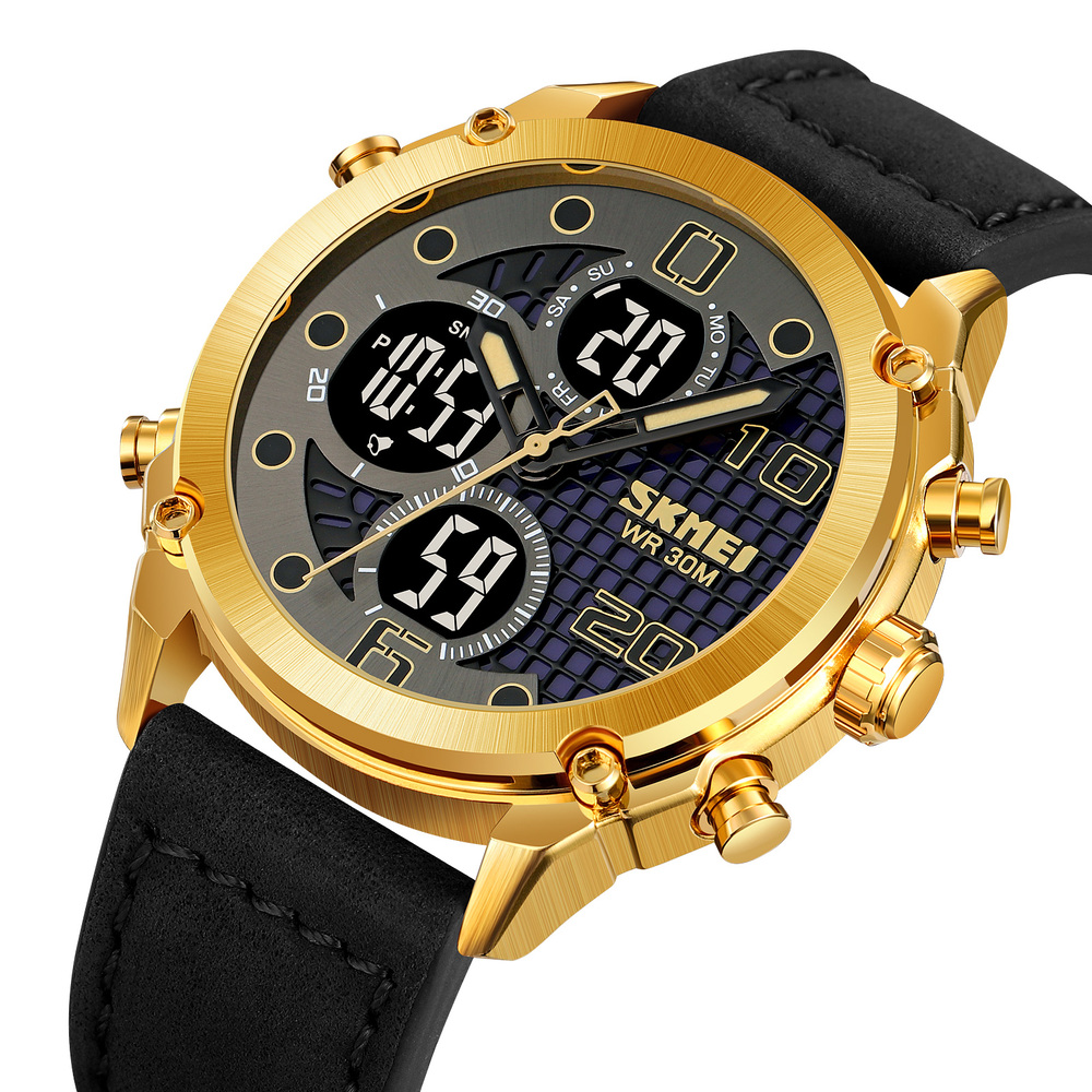 Skmei 1975LGDBK Gold-Black Leather - 2