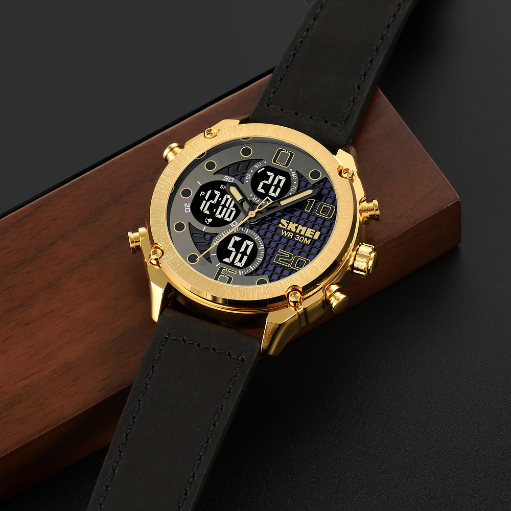 Skmei 1975LGDBK Gold-Black Leather - 4