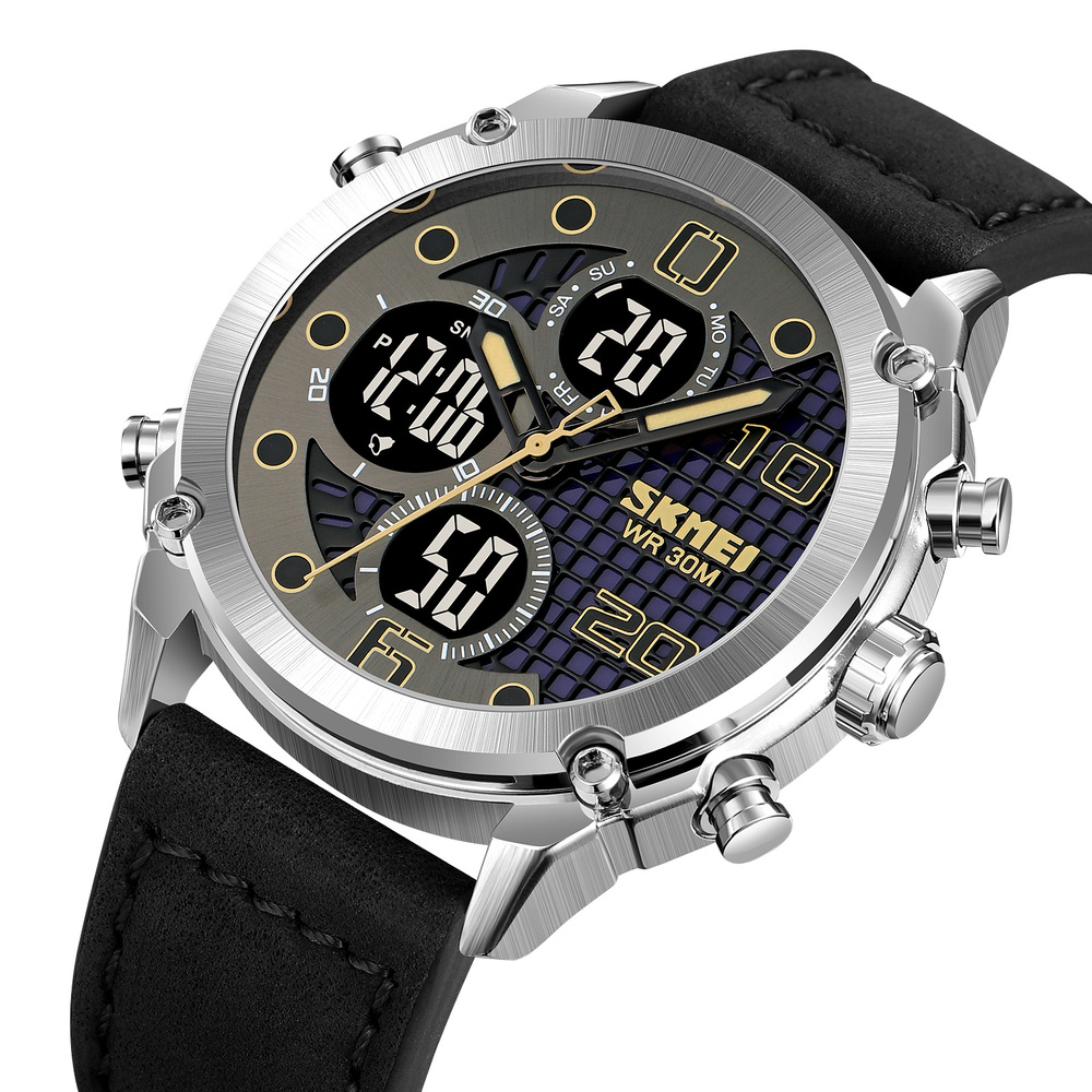 Skmei 1975LSIBK Silver-Black Leather. - 2