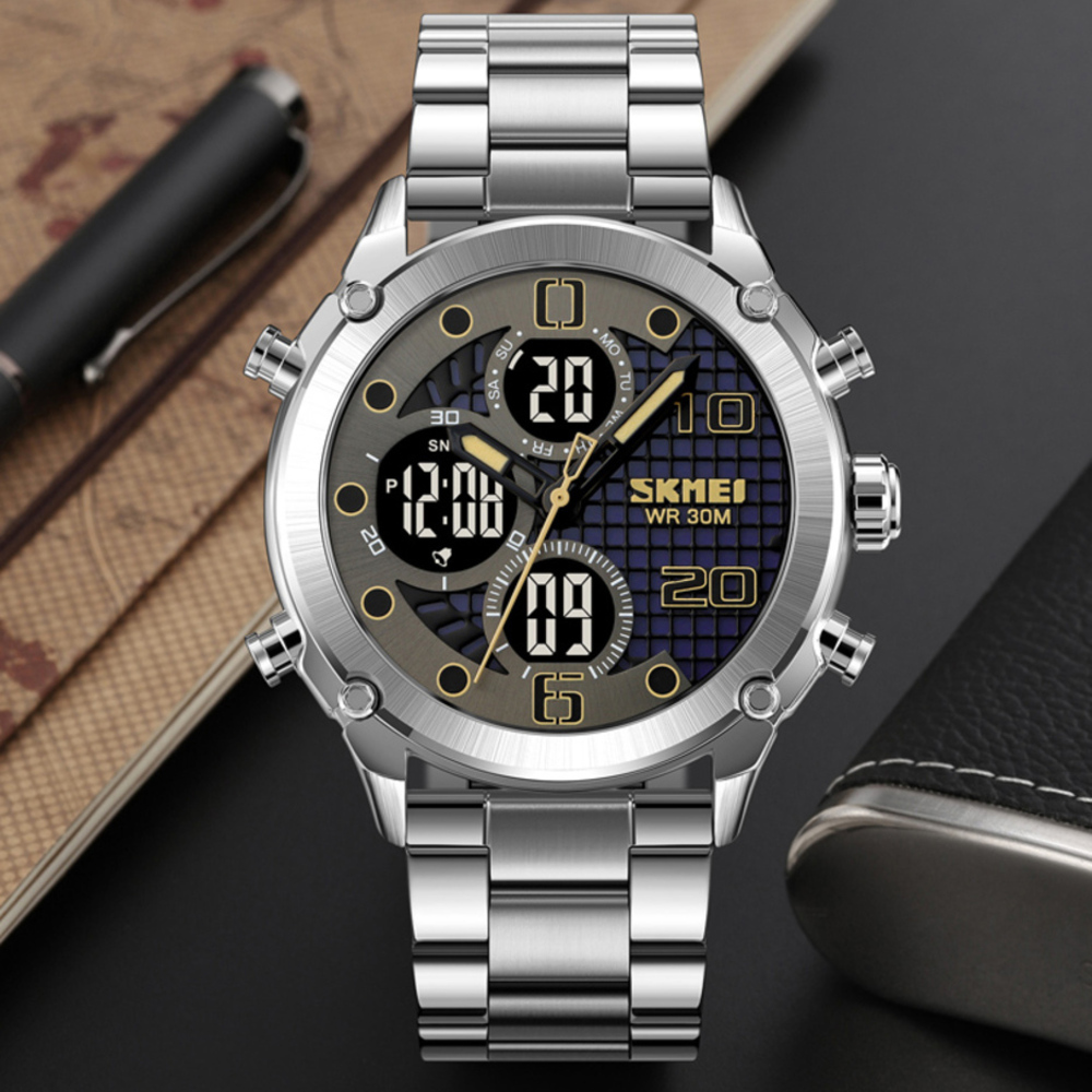 Skmei 1975SSIBK Silver-Black Steel - 4